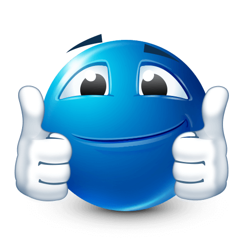 Blue guy thumbs up